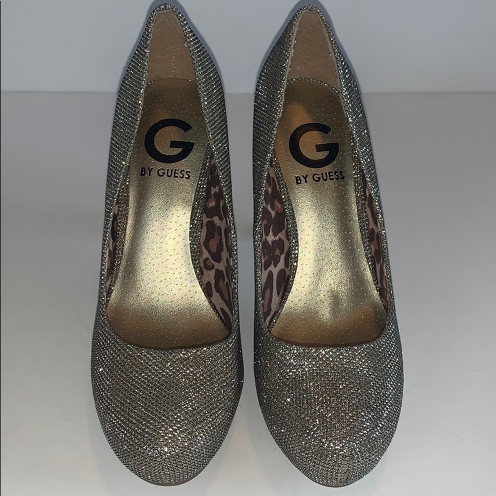 Guess Gold Sparkle Heels- Worn Once - Picture 2 of 10